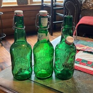 Set of 3 vintage Grolsch beer bottles